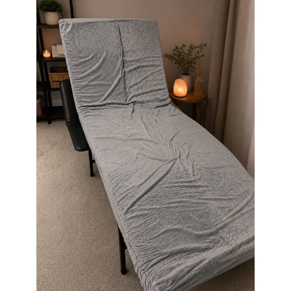 3-Inch Memory Foam Massage Table Topper 73x28 Gray Removable Cover